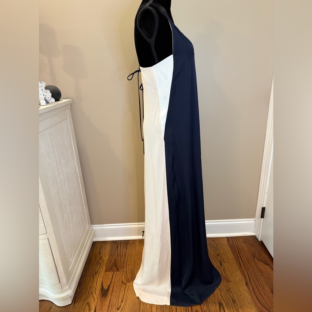 Women’s ZARA Navy & Cream Maxi dress- Size Small - Picture 9 of 13
